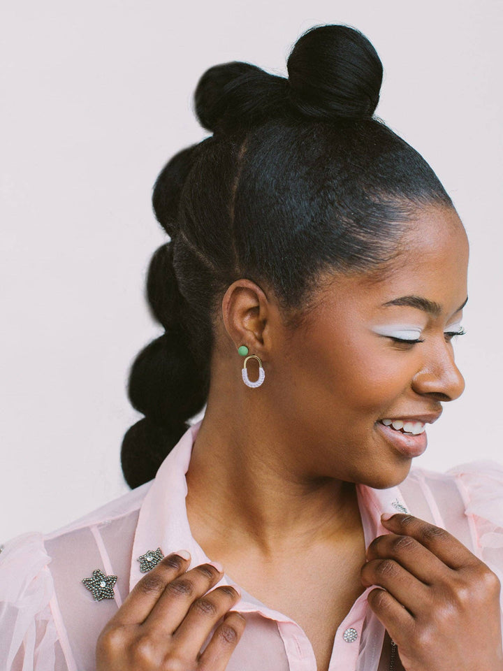 Mini Macramé Link Earrings 22W