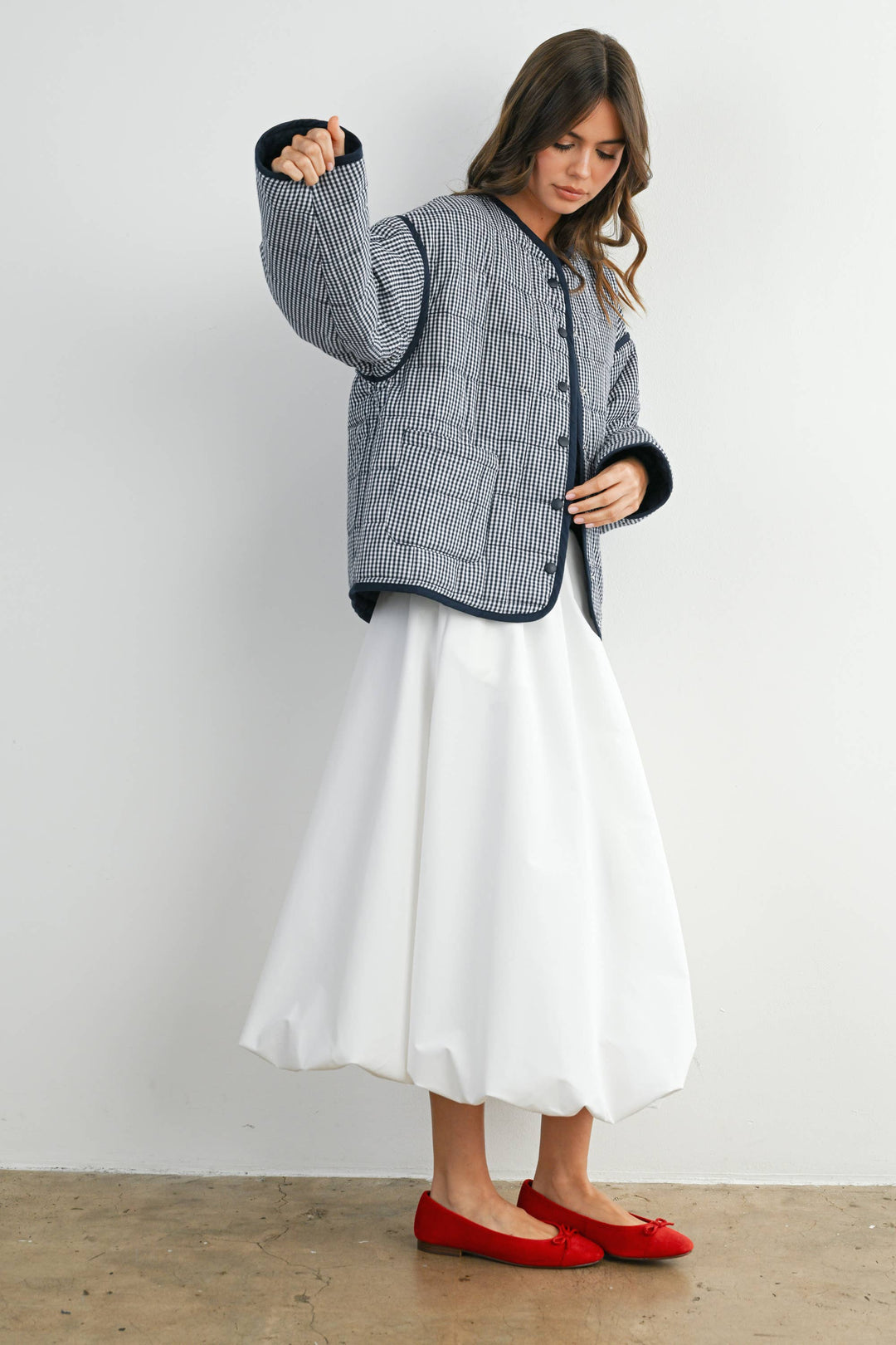 Buttoned Quilted Puffer Jacket - BMJ78