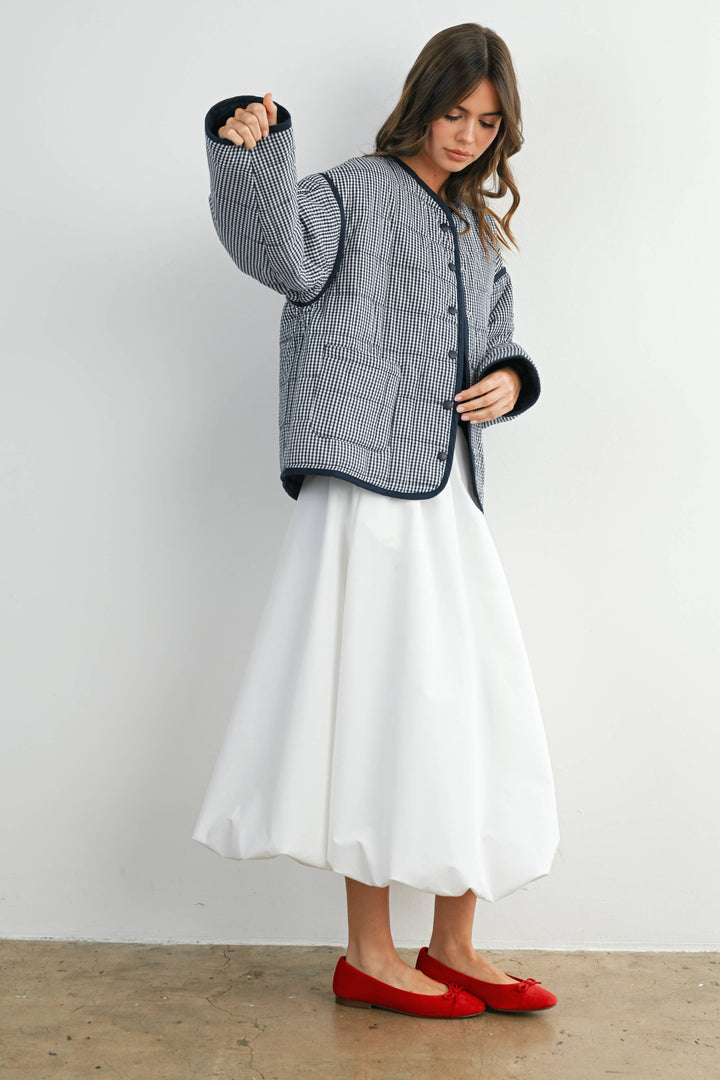 Buttoned Quilted Puffer Jacket - BMJ78