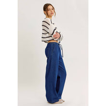 Load image into Gallery viewer, LAID BACK STAPLE STRIPE COTTON SWEATER WITH CONTRAST TRIM
