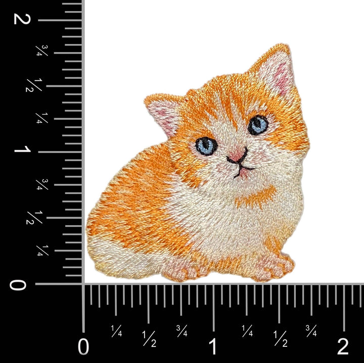 Orange Tabby Cat, Kitten, Embroidered, Iron on Patch IR