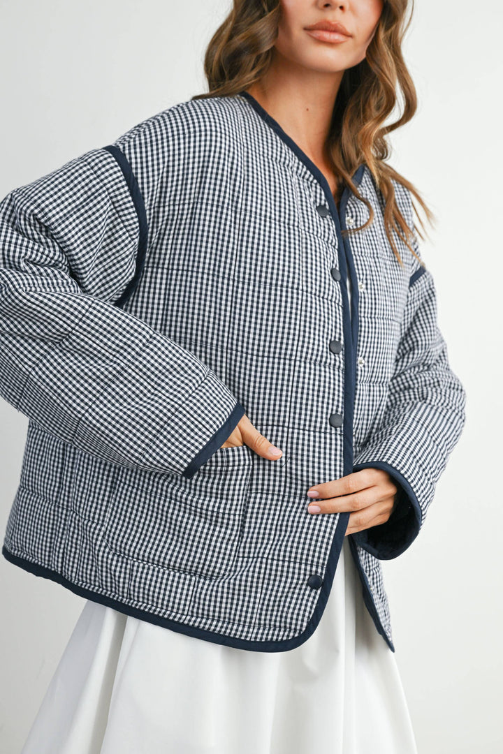 Buttoned Quilted Puffer Jacket - BMJ78