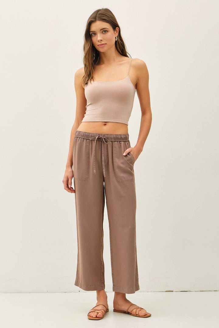 TENCEL DRAWSTRING WIDE LEG PANTS BC234