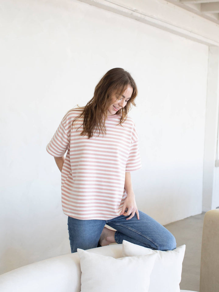 Cassandra Striped Tee TBS45