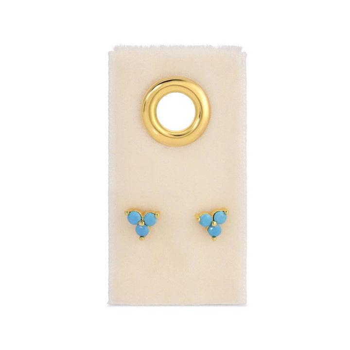 Light Blue Triple Cluster Studs on Velvet Tag SP679