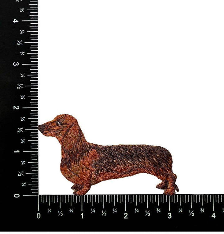 Dachshund Dog - Full Body, Pets, Embroidered, Iron on Patch