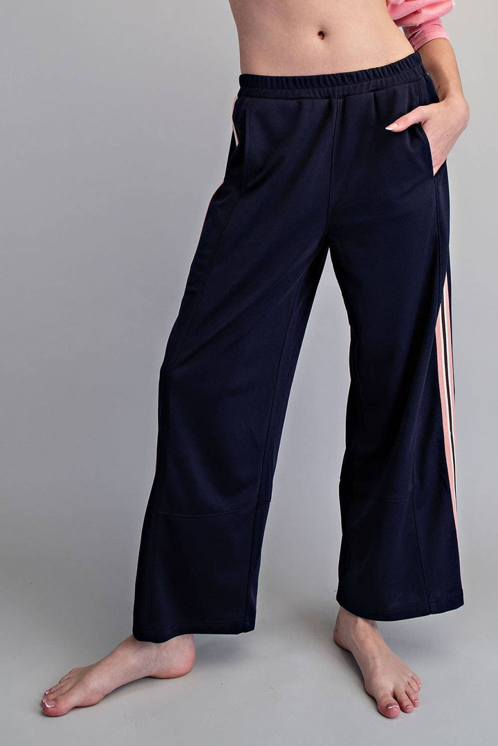 SIDE STRIPE ELASTIC WAIST SPORTY PANTS