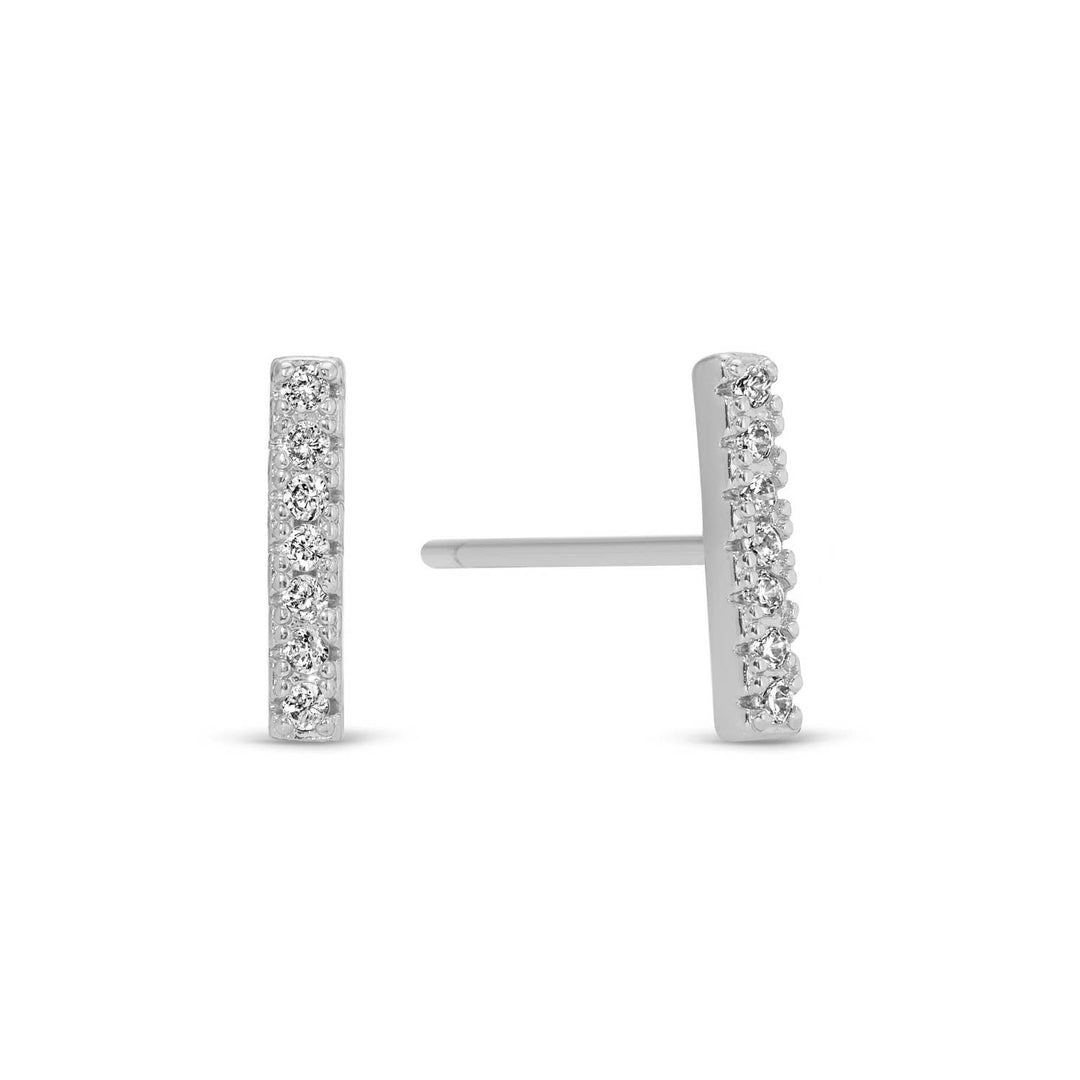 Pave Bar Studs On Velvet Gift Tag SP983