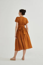 Load image into Gallery viewer, Fiona 100% Linen Wrap Side Tie Dress