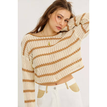 Load image into Gallery viewer, LAID BACK STAPLE STRIPE COTTON SWEATER WITH CONTRAST TRIM