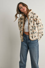 Load image into Gallery viewer, Floral Print Fluffy Fleece Jacket - BM811