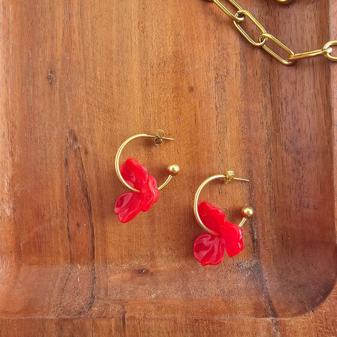 Magnolia Hoops - Poppy Red // Jewelry, Earrings, Fall SSF43