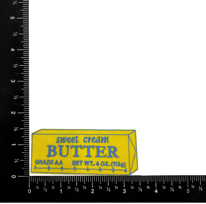 Stick of Sweet Cream Butter, Embroidered Iron on Patch