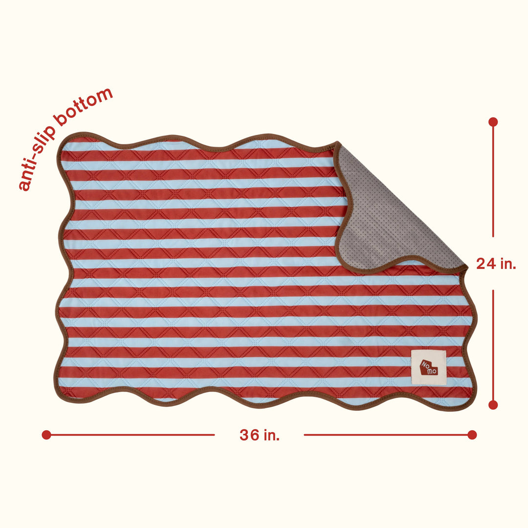Reusable Washable Dog Pee Pad, Blue &amp; Red Stripe NOMO1