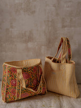 Load image into Gallery viewer, Alphonso Handblock Printed Reversible Cotton Quilted Tote Bag SK23