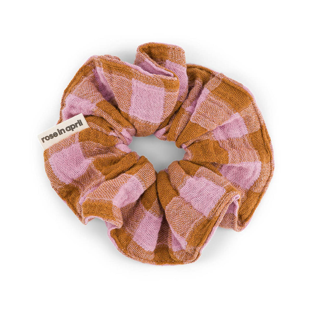 SCRUNCHIE VICHY LILAC / CARAMEL