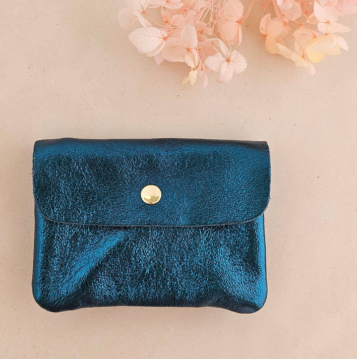 Metallic leather Kangoo wallet Mint RM38