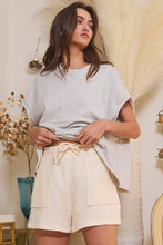 Load image into Gallery viewer, T2335 Cut Edge Detail Oversized French Terry Muscle Top