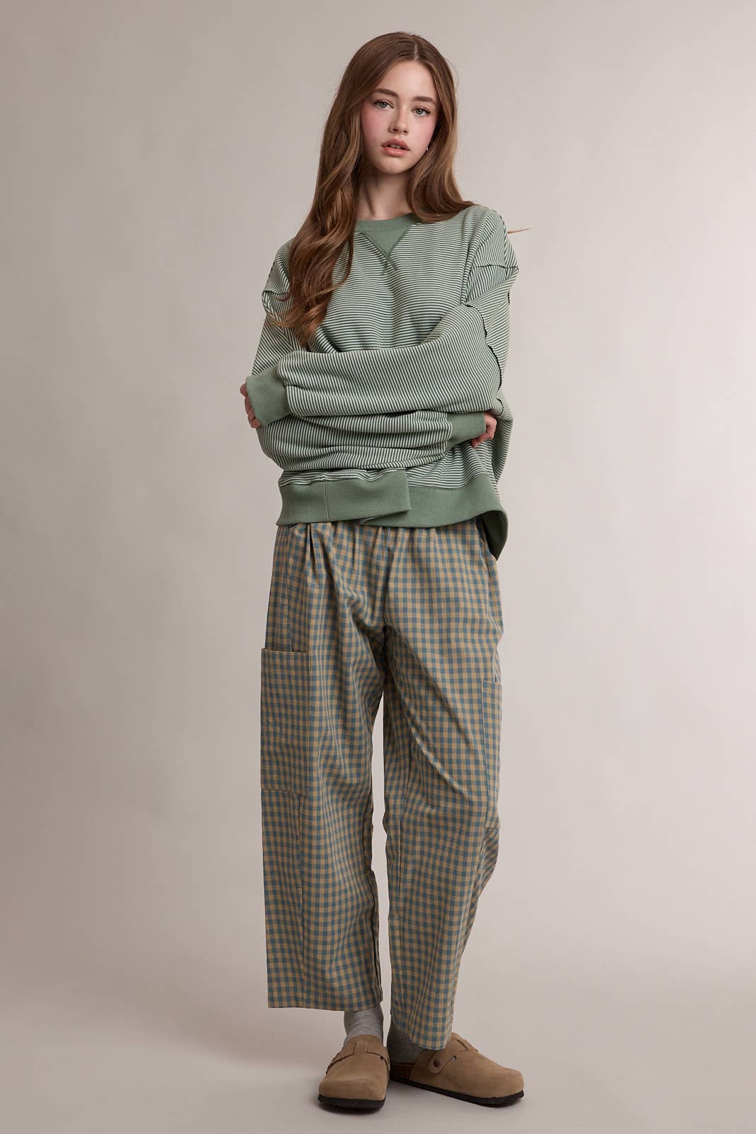 PLAID PATCH POCKET PANTS / WL26