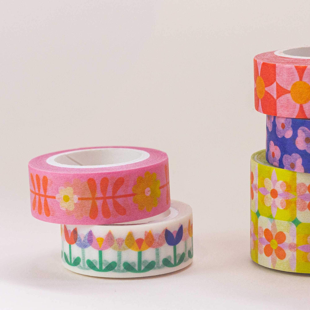 Flower Tower 15mm • Retro Floral Washi Tape MD238