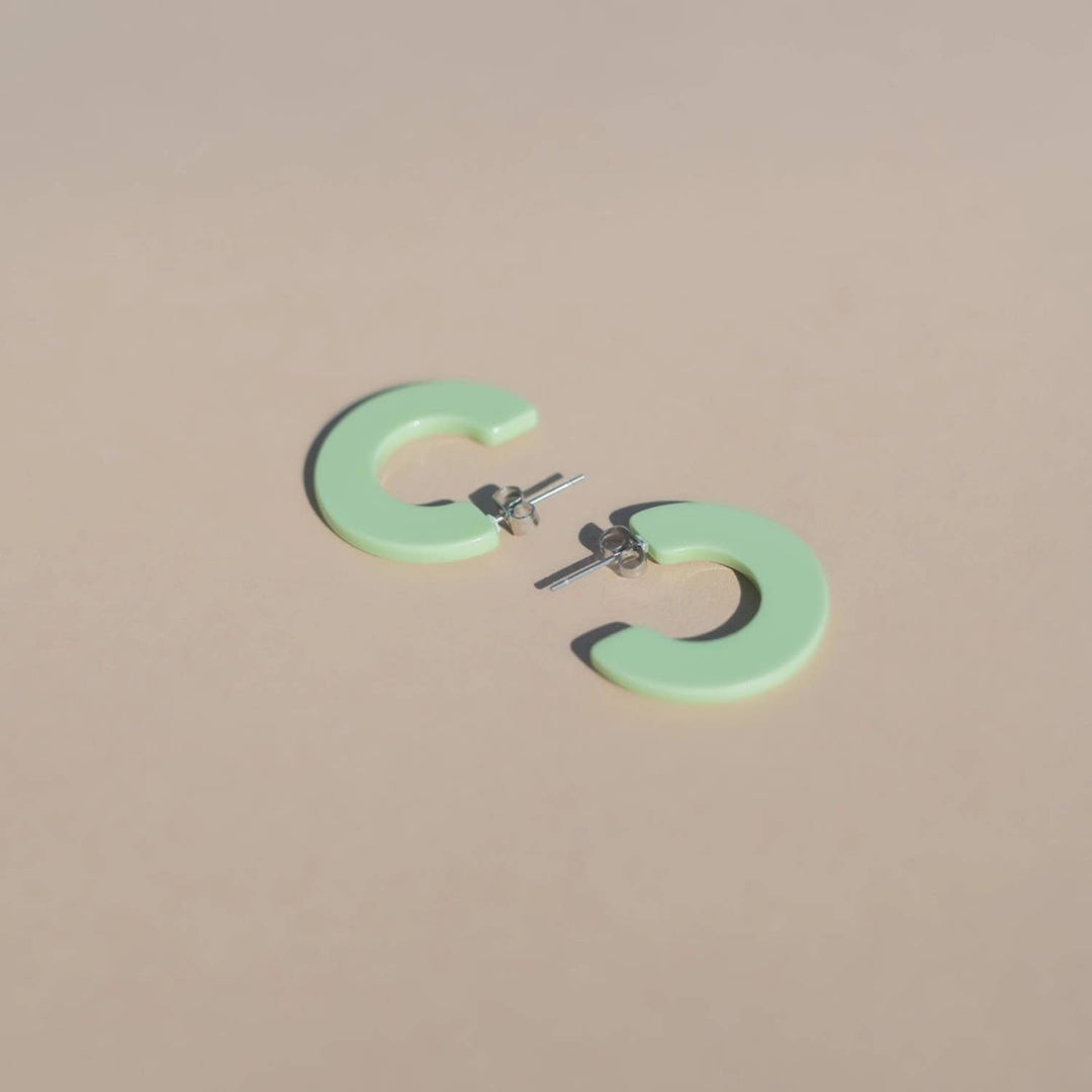 Ray | Kiwi | Green Hoop Earrings | New Thinner Style NN31
