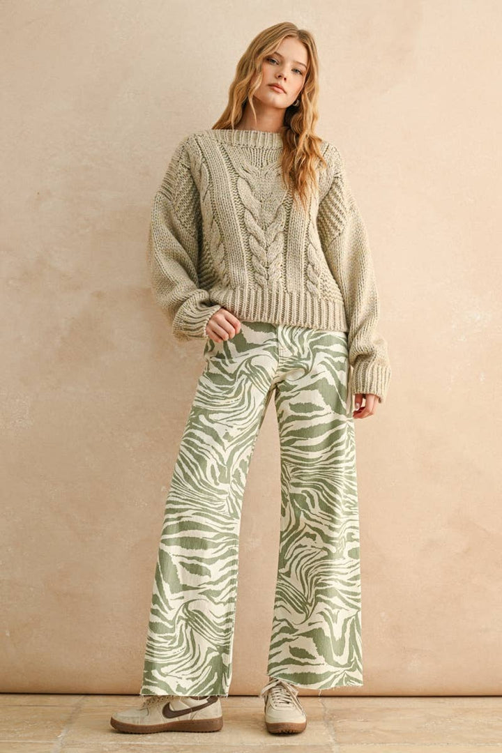 T539 CHUNKY CABLE SWEATER TOP