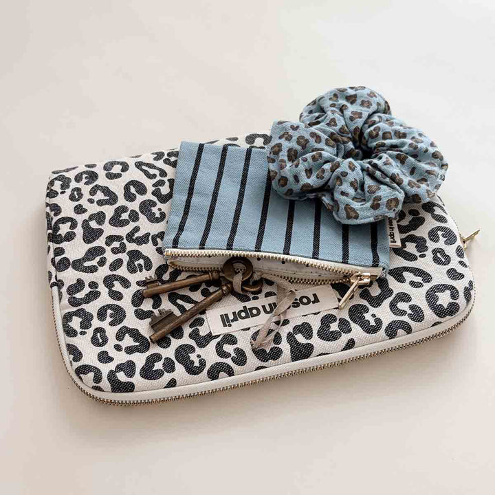SCRUNCHIE MINI LEOPARD SKY BLUE