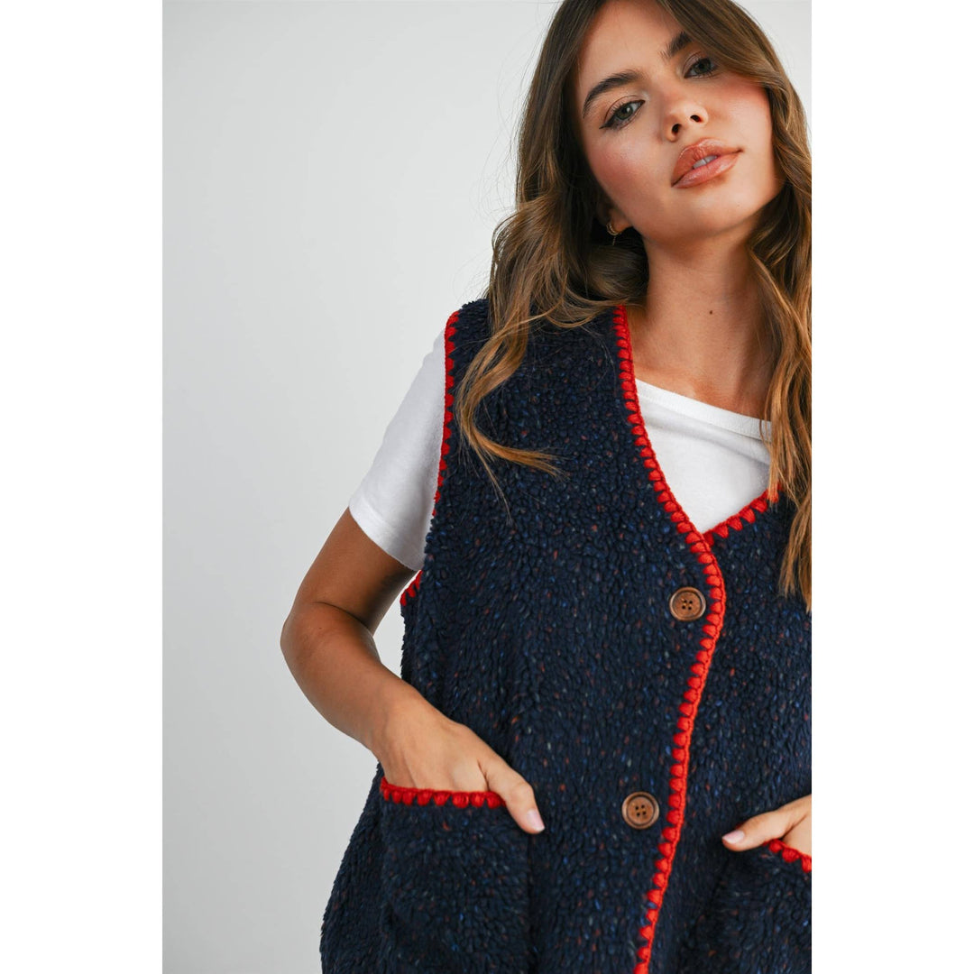 Confetti Contrast-Trimmed  Vest - BMJ89