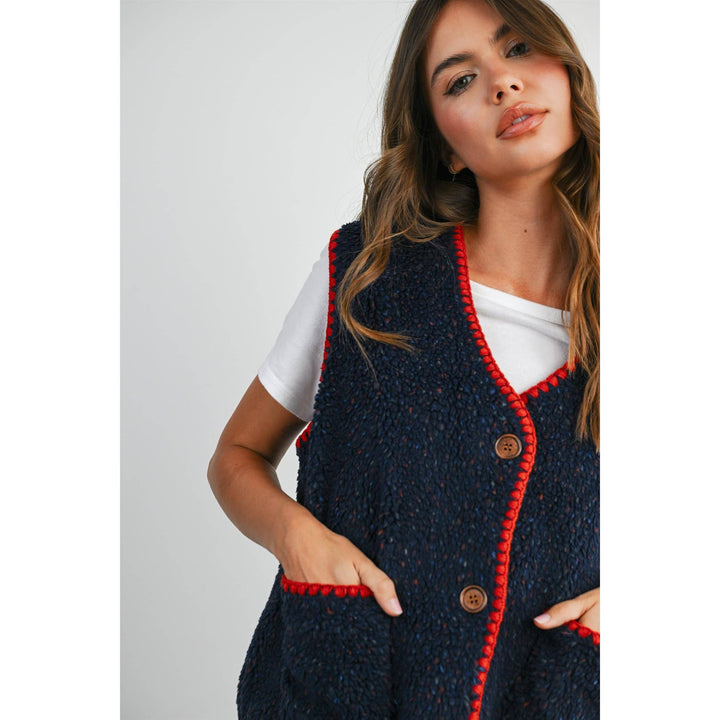 Confetti Contrast-Trimmed  Vest - BMJ89