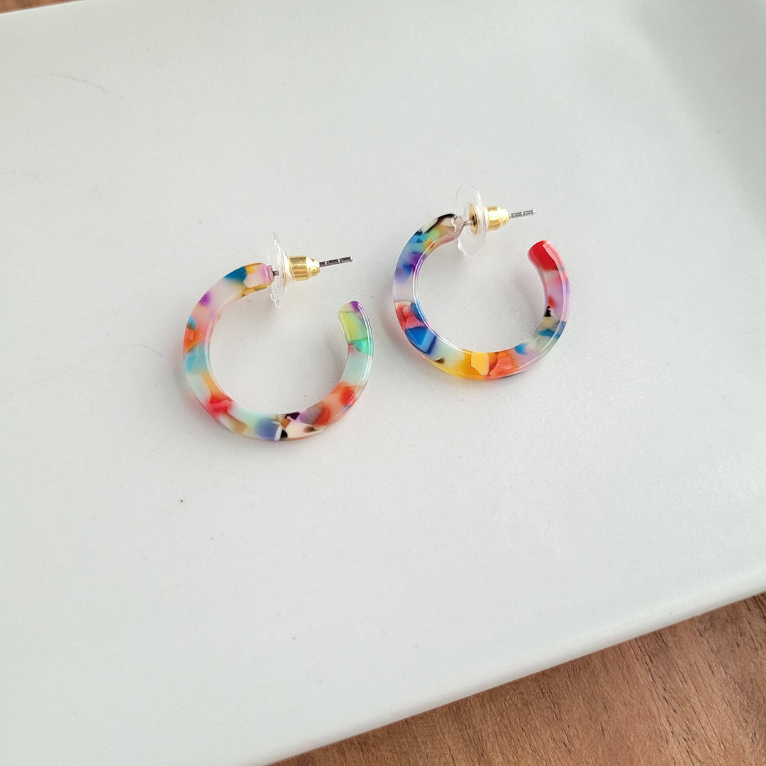Cam Mini Hoops - Fiesta // Jewelry, Earrings, Best Seller, Gift SS524