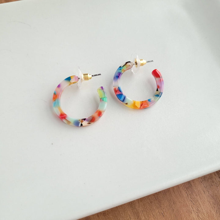 Cam Mini Hoops - Fiesta // Jewelry, Earrings, Best Seller, Gift SS524