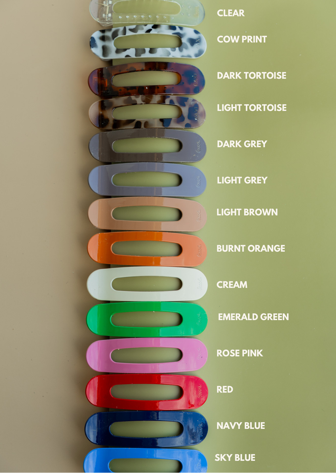 OVERSIZED LAY DOWN CLAWS ( 33 COLORS ) KX33