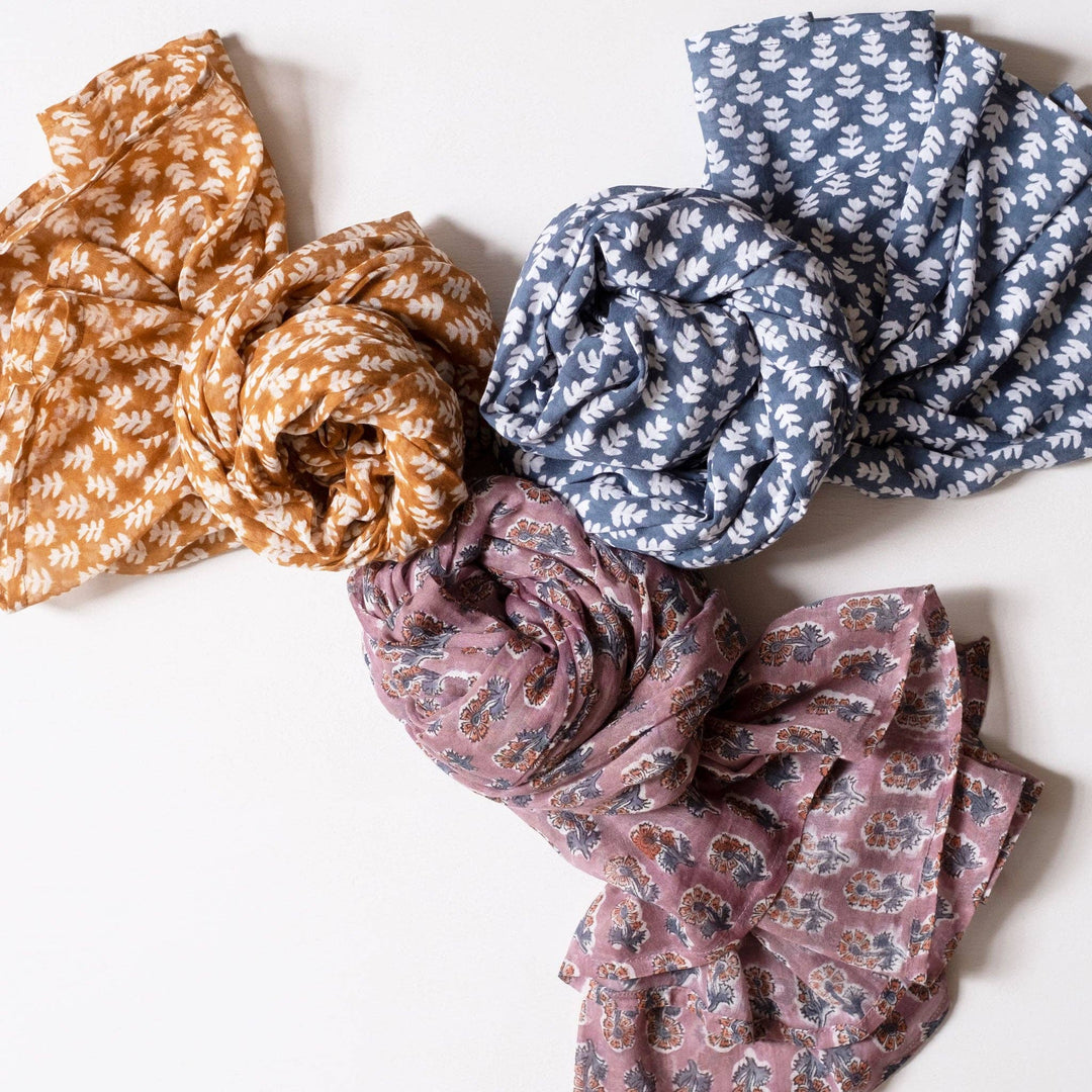 Tula Pumpkin Block Printed Scarf GMS22