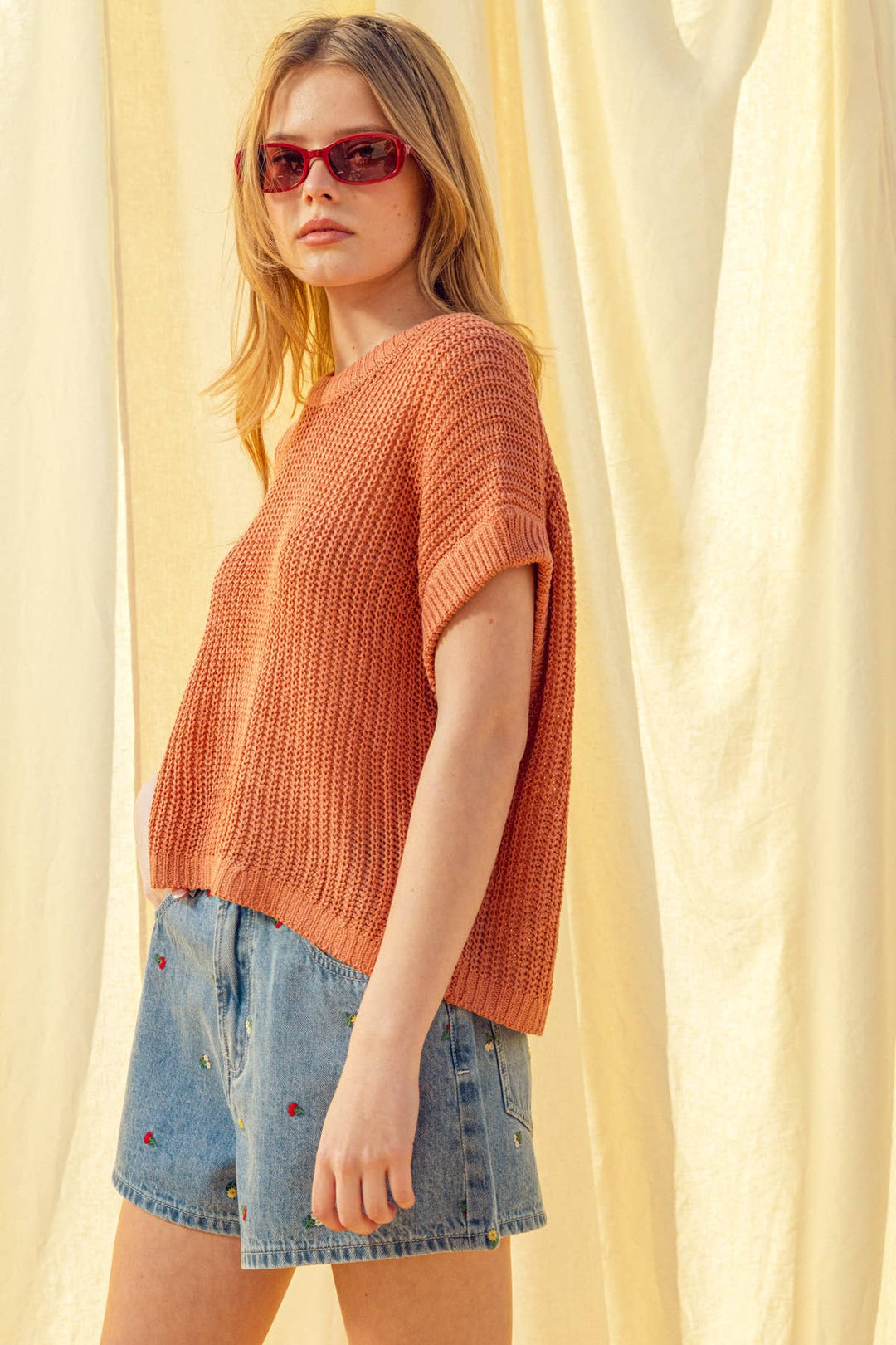 T3332   DOLMAN SLEEVE KNITTED TOP