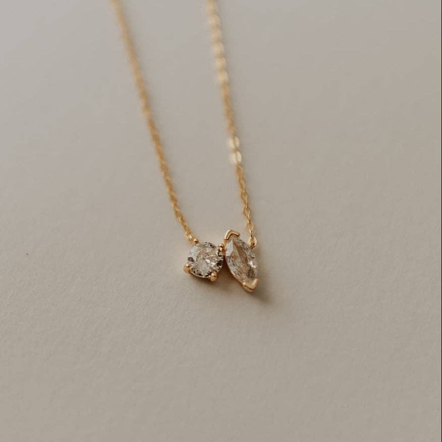 Sloane Two Stone Diamond Necklace MA25