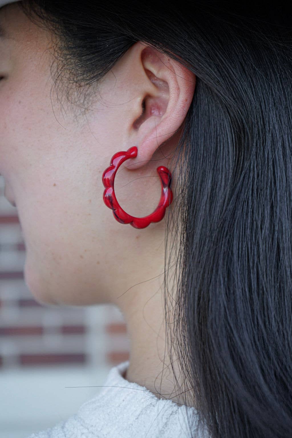 Scarlett Hoops - Crimson Red // Jewelry, Earrings, Fall SS238