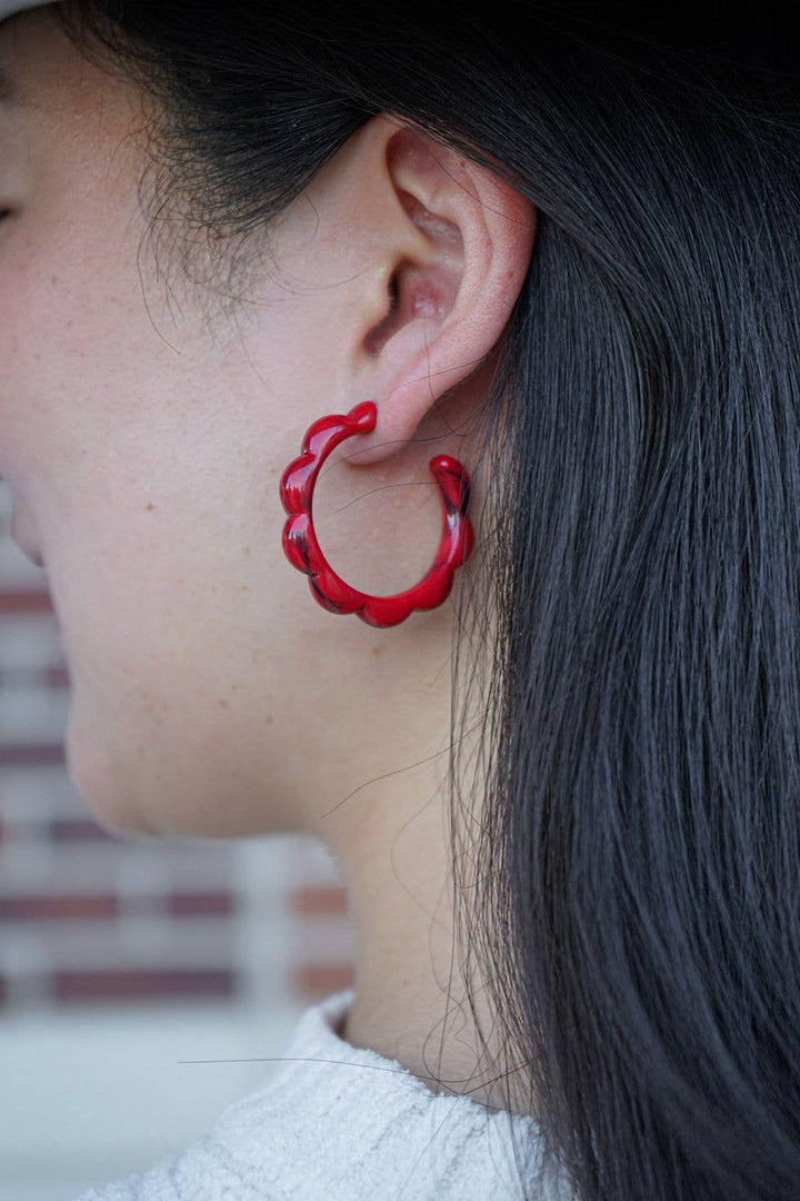 Scarlett Hoops - Crimson Red // Jewelry, Earrings, Fall SS238