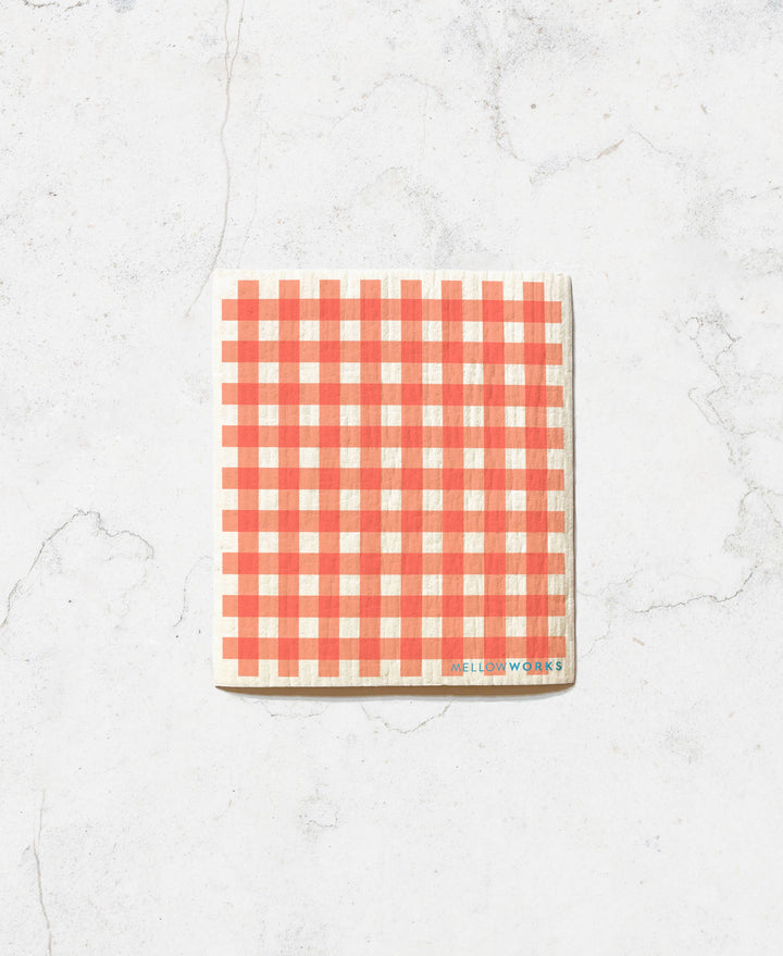 Red Gingham Sponge Cloth MW1