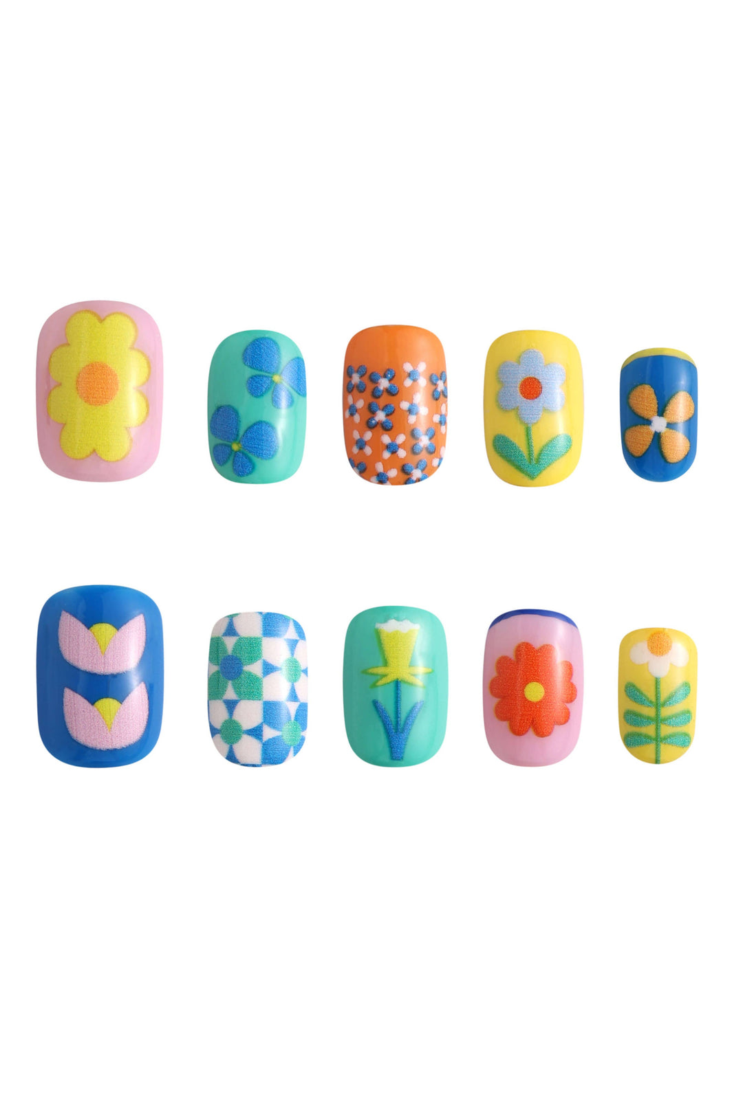 Flower Block by Priyanka Batra - Press-on Nails