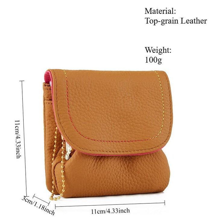 Top Grain Leather Creative Cute Snap Button Coin SP94