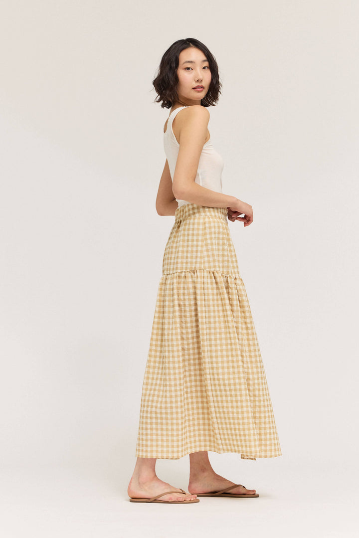 50711 - FRONT BUTTON CHECK SKIRT