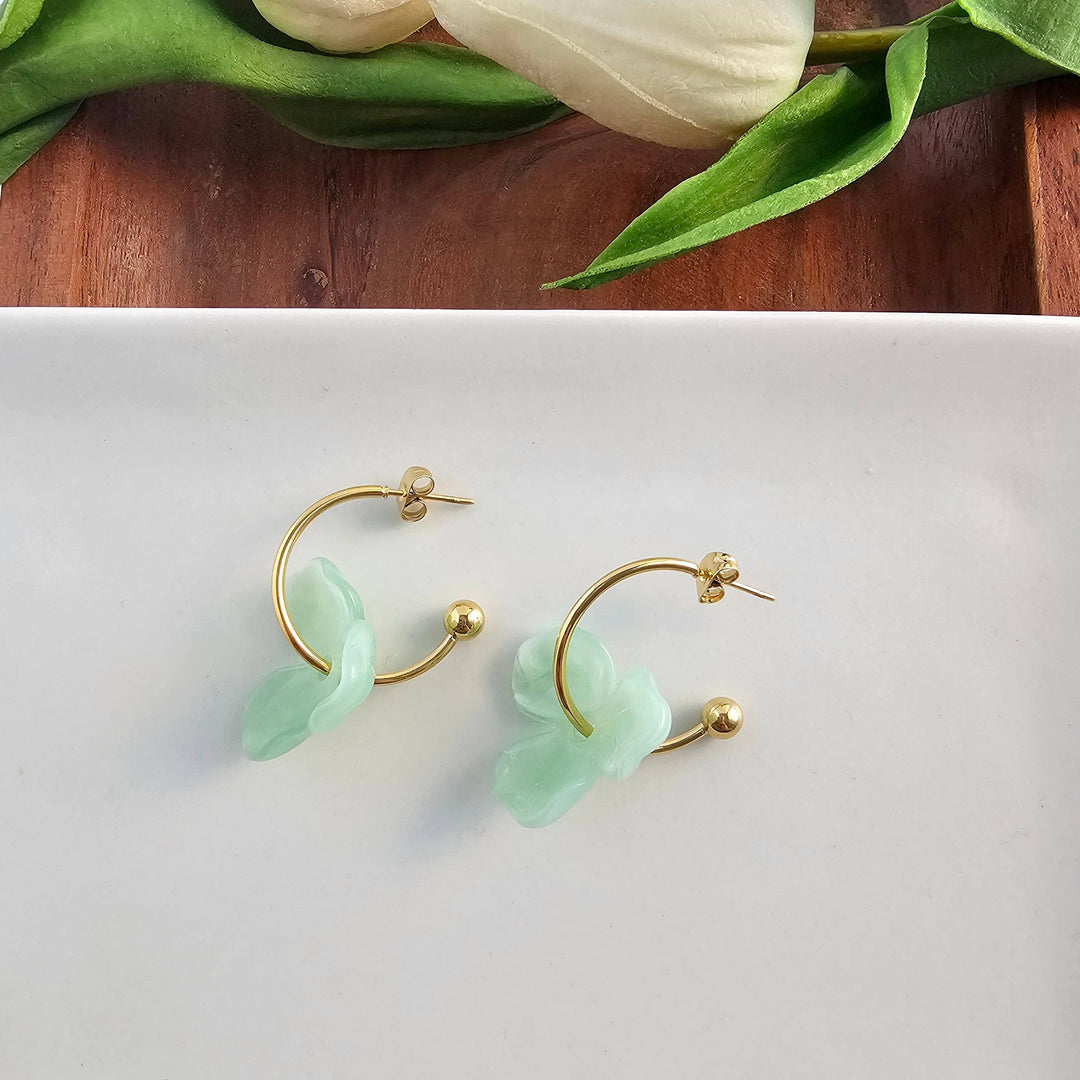 Magnolia Hoops - Sage // Jewelry, Earrings SS232