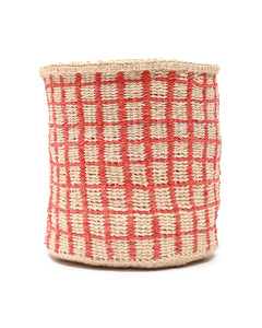 SAHIHI: Red Check Woven Storage Basket