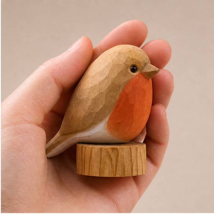 Artisan Hand-Carved Basswood Bird Figurine