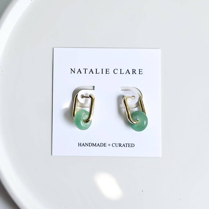 Green Aventurine Hoops NC05