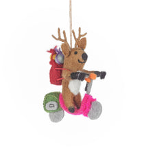 Load image into Gallery viewer, Handmade Felt Comet the Reindeer Christmas Decoration