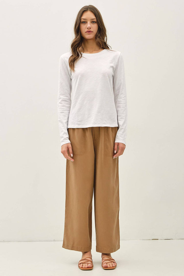 TENCEL DRAWSTRING WIDE LEG PANTS BC234