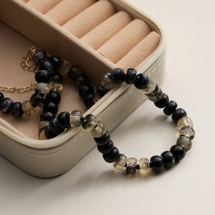 Gradient Color Round Disc Beaded Necklace DMT