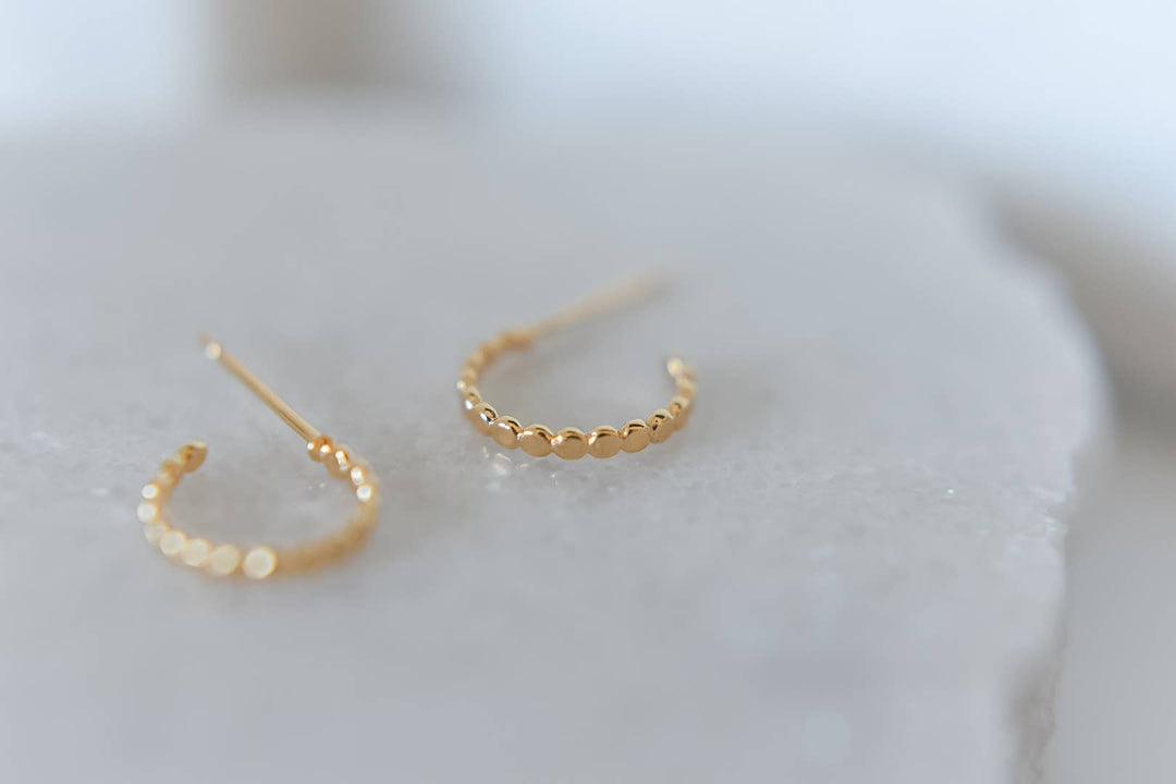 The Ali gold plated dainty hoop studs- hypoallergenic BRE82