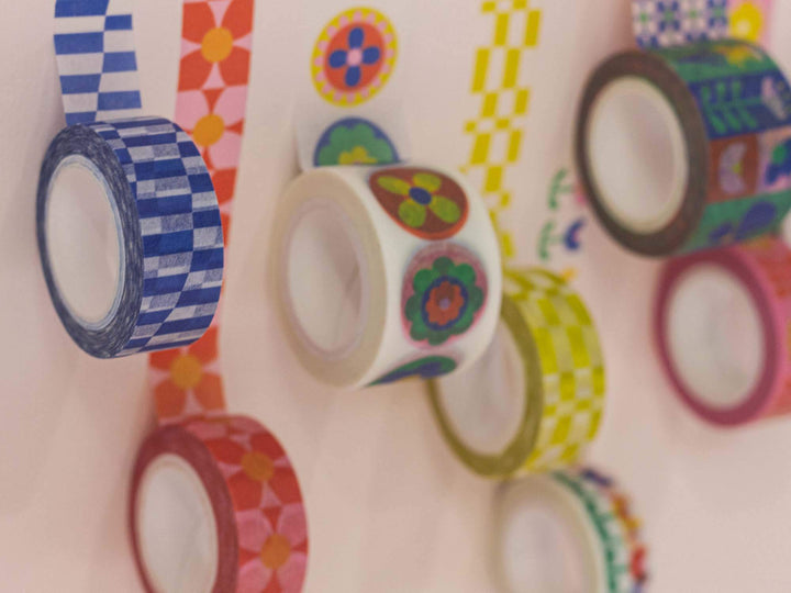 Lean Ennui 15mm • Leaning Checkerboard Washi Tape MD236